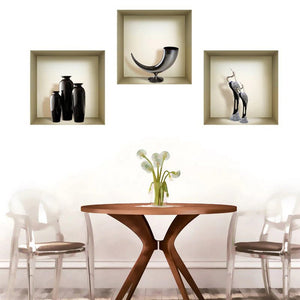 Set of Three Eli Faux Niche 3D Peel and Stick Wall Decals