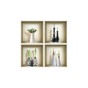 Set of Four Ivy Faux Niche 3D Peel and Stick Wall Decals