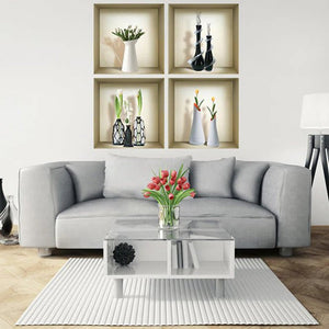 Set of Four Ari Faux Niche 3D Peel and Stick Wall Decals