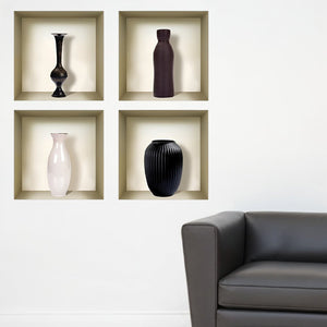 Set of Four Mac Faux Niche 3D Peel and Stick Wall Decals