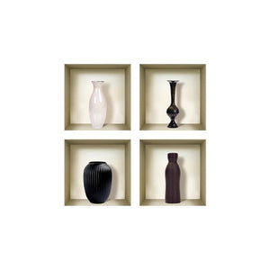 Set of Four Mac Faux Niche 3D Peel and Stick Wall Decals