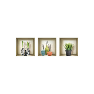 Set of Three Nia Faux Niche 3D Peel and Stick Wall Decals