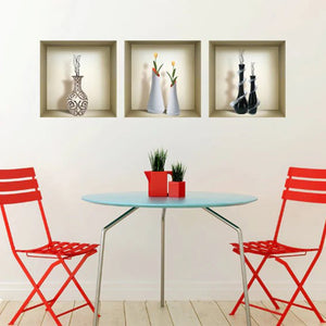 Set of Three Ira Faux Niche 3D Peel and Stick Wall Decals