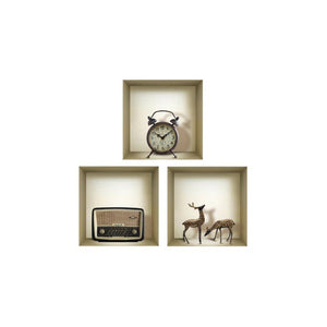 Set of Three Aya Faux Niche 3D Peel and Stick Wall Decals