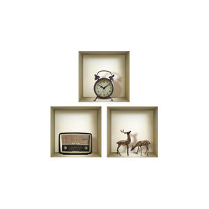 Set of Three Aya Faux Niche 3D Peel and Stick Wall Decals