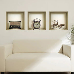 Set of Three Sky Faux Niche 3D Peel and Stick Wall Decals