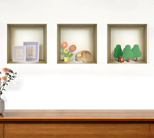 Set of Three May Faux Niche 3D Peel and Stick Wall Decals