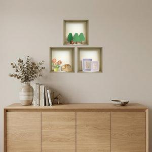 Set of Three Pia Faux Niche 3D Square Peel and Stick Wall Decals