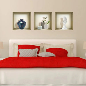 Set of Three Ren Faux Niche 3D Peel and Stick Wall Decals