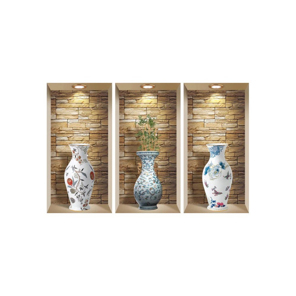 Set of Three Rue Faux Niche 3D Peel and Stick Wall Decals