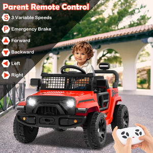 12V Kids Ride on Truck Car Battery Powered Electric Vehicle-Red