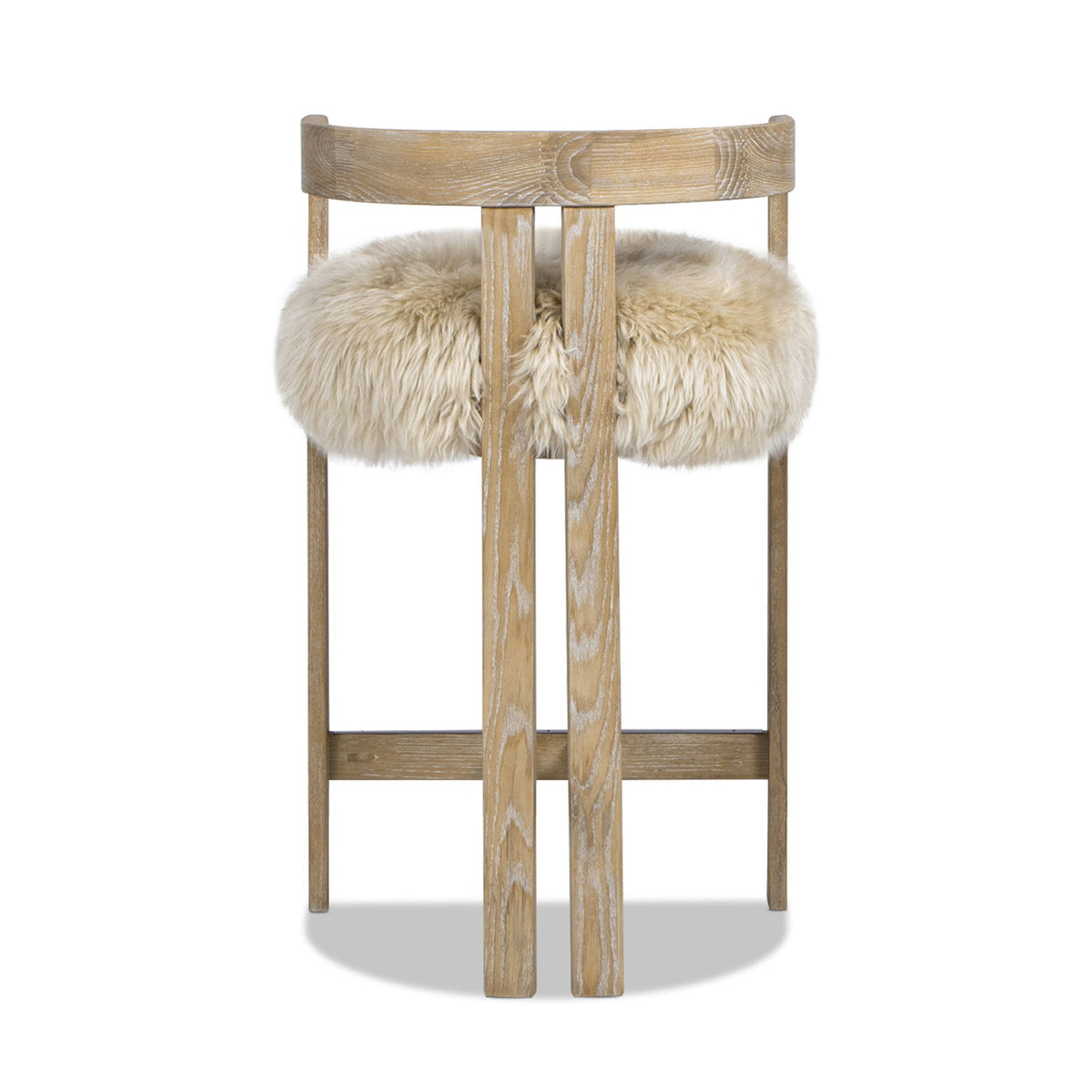 Millwick - Low Back Genuine Fur Counter Stool - Natural Blonde by Couch.com