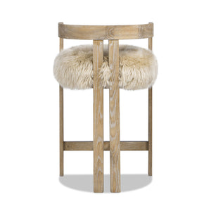 Millwick - Low Back Genuine Fur Counter Stool - Natural Blonde by Couch.com