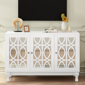 Modern Mirrored TV Stand, 3 Adjustable Shelves For Living Room by Couch.com