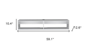 59" White Floating Mount TV Stand