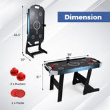 56 Inch Air Hockey Table with Powerful 12V Motor and LED Digital Scoreboard-Black