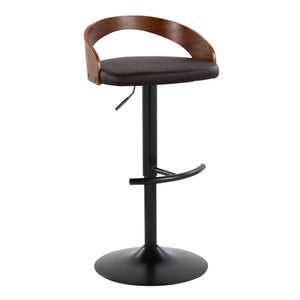 Grotto - Contemporary Adjustable Barstool With Swivel With Rounded T Footrest (Set of 2) by Couch.com