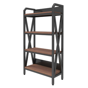 Bakers Rack Storage Shelves 4 Level Mental And Wooden Kitchen Shelves, Kitchen Organizers And Storage, For Garage, Pantry, Bathroom, Closet - Black / Black Brown by Couch.com