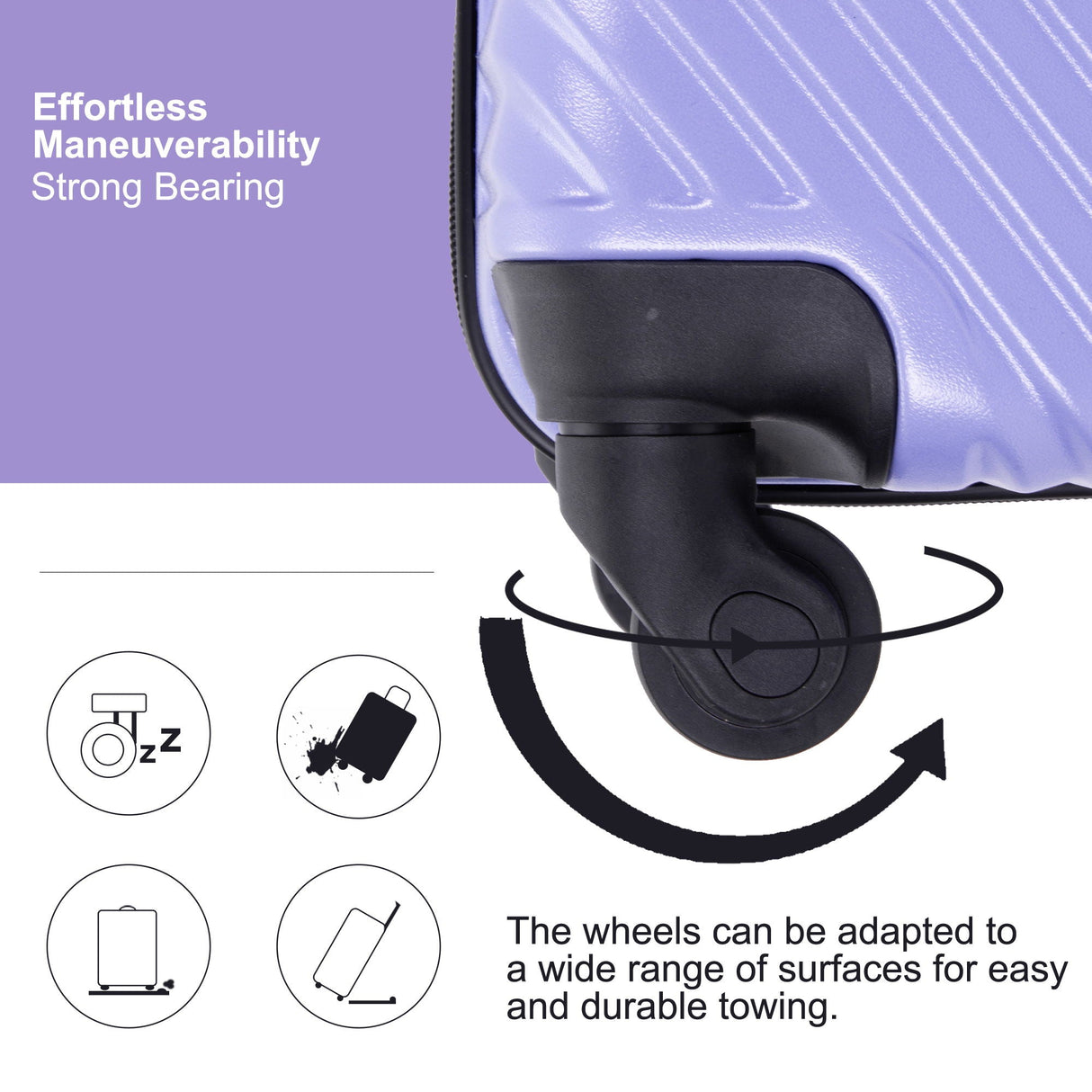 3 Piece Luggage Sets Lightweight Suitcase With Two Hooks, Spinner Wheels, by Couch.com