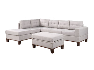 Hilo - Fabric Reversible Sectional Sofa With Dropdown Armrest, Cupholder, And Storage Ottoman by Couch.com