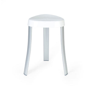 18"  White Aluminum And Heavy Duty Plastic Corner Shower Bench