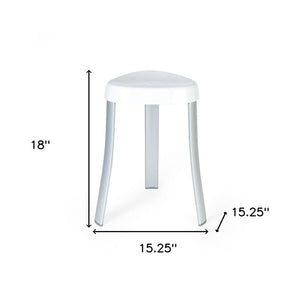 18"  White Aluminum And Heavy Duty Plastic Corner Shower Bench