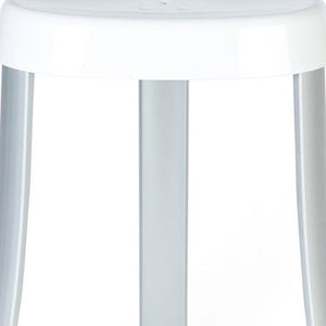 18"  White Aluminum And Heavy Duty Plastic Corner Shower Bench