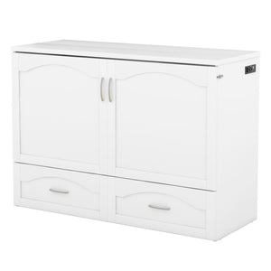 Murphy Wall Bed With Drawer And A Set Of Sockets & USB Ports, Pulley Structure Design by Couch.com