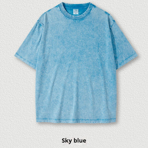 Washed Round Neck Short Sleeve Batik Children's T-shirt