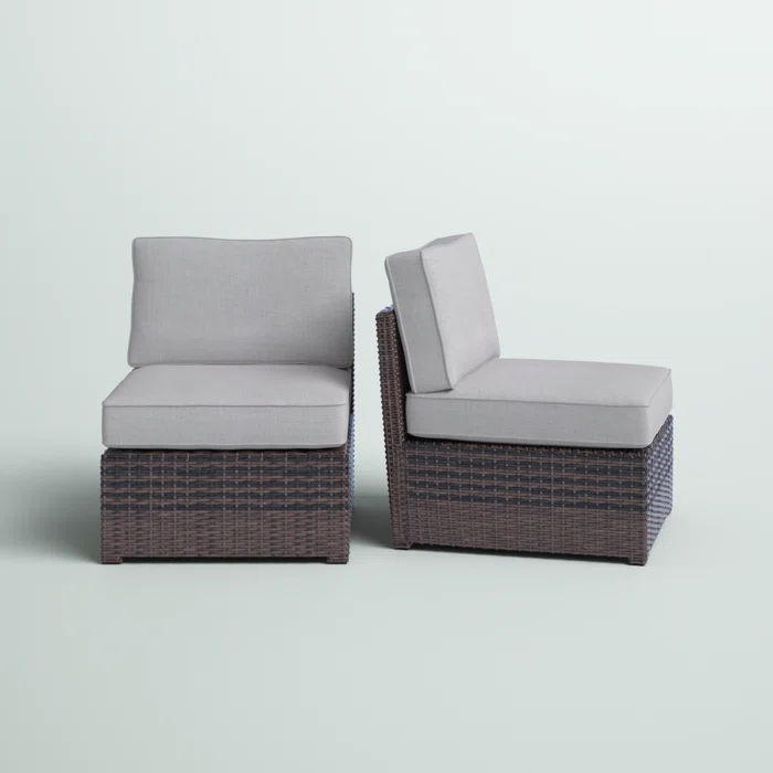 Armless Patio Chair With Cushions by Couch.com