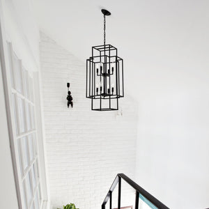 8 Light Lantern Chandelier Lighting, Entryway Chandeliers For High Ceilings, Chandeliers For Dining Room, Foyer, Entry, Staircase, Hallway, Height Adjustable (E12 Bulbs Not Included) by Couch.com