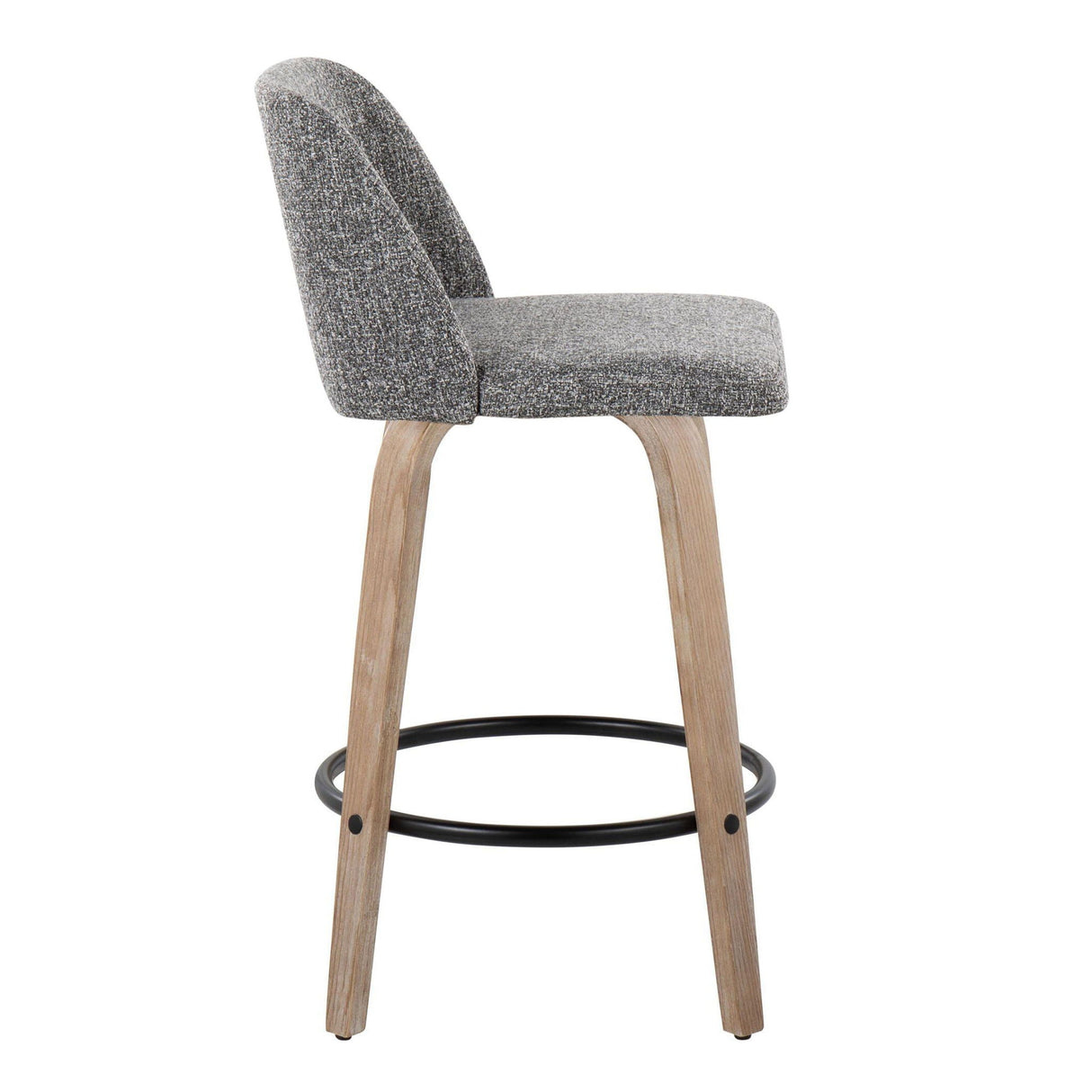 Toriano - Contemporary Fixed-Height Counter Stool & Swivel With Round Footrest (Set of 2) by Couch.com