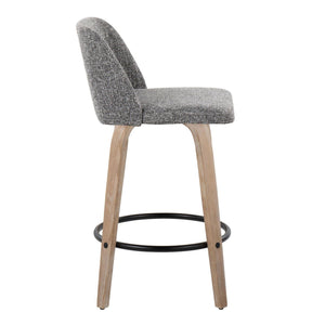 Toriano - Contemporary Fixed-Height Counter Stool & Swivel With Round Footrest (Set of 2) by Couch.com