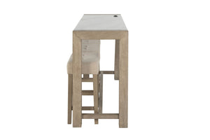 Vanilla - Real Marble Sofa Table With Power And 3 Stools - Beige / Natural by Couch.com