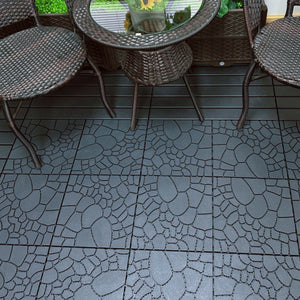 Stone Texture Patio Deck Tiles, Diy Module Interlocking Decking Floor Tiles by Couch.com