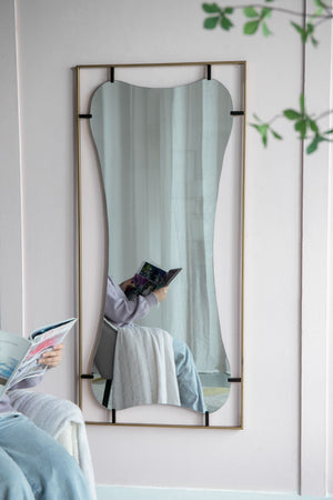 Poppy Mirror With Metal Frame Contemporary Design For Bathroom, Entryway Wall Decor by Couch.com