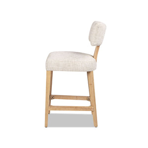 Penny - Round Arched Upholstered Counter Stool (Set of 2) - Travertine Beige by Couch.com