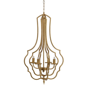 4 Light Chandelier, Hanging Light Fixture With Adjustable Chain For Kitchen, Bulb Not Included - Gold by Couch.com