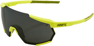 100% Racetrap Sunglasses - Yellow - Black Mirror Lens 61037-004-61