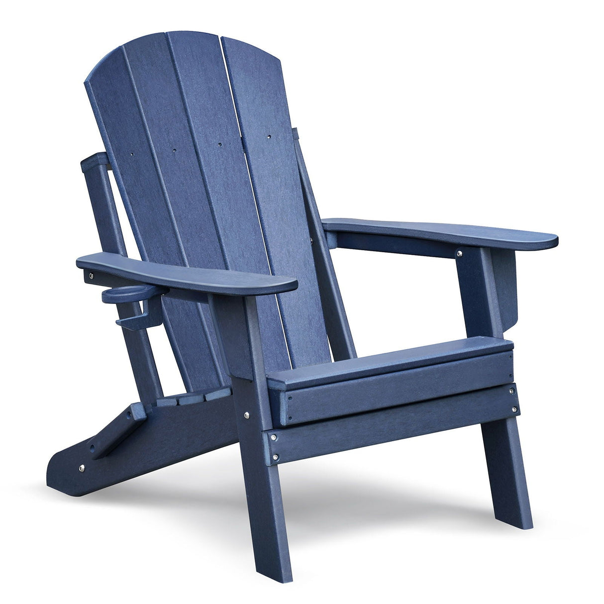 Folding Outdoor Adirondack Chair For Relaxing, Hdpe All-Weather Fire Pit Chair, Patio Lawn Chair For Outside Deck Garden Backyardf Balcony - Navy Blue by Couch.com