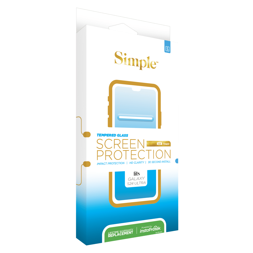 Simple Tempered Glass Screen Protector for Samsung Galaxy S24 Ultra by Simple