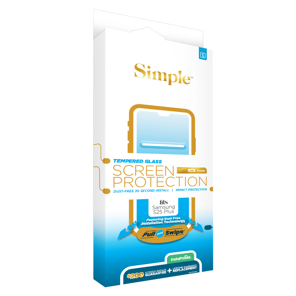 Simple $200 Guided Tempered Glass for Samsung Galaxy S 2025 Medium by Simple