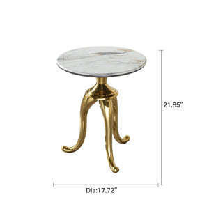 Modern Small Coffee Table With Microcrystalline Stone Top And Carbon Steel Legs - Gold by Couch.com