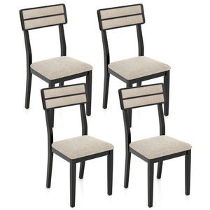 Modern Dining Chairs Set of 4 with Tilt Backrest for Dining Room-Black