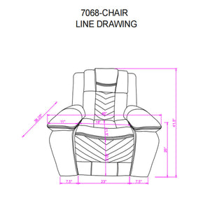 Raize - Power Recliner With LED Functionality - Gray