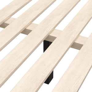 Brown Solid Wood And Upholstery Queen Bed Frame