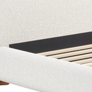 Ivory Solid Wood And Boucle King Bed Frame