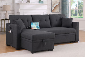Modern Sectional Sofa Bed - Dark Gray by Couch.com