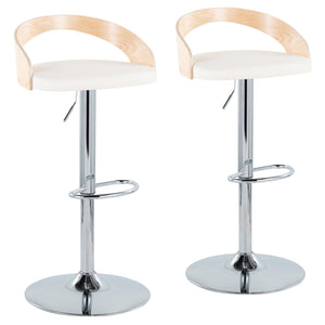 Grotto - Mid Century Modern Adjustable Height Barstool & Swivel With Oval Footrest (Set of 2) by Couch.com