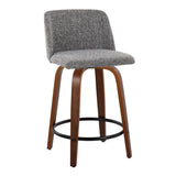 Toriano - Mid Century Modern, Fixed Height Counter Stool & Swivel And Round Footrest (Set of 2) by Couch.com